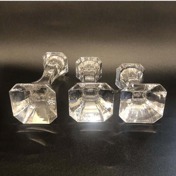 Villeroy & Boch Clear Crystal Candlestick Holders Graduated Set Cocktail Club - Picture 9 of 12